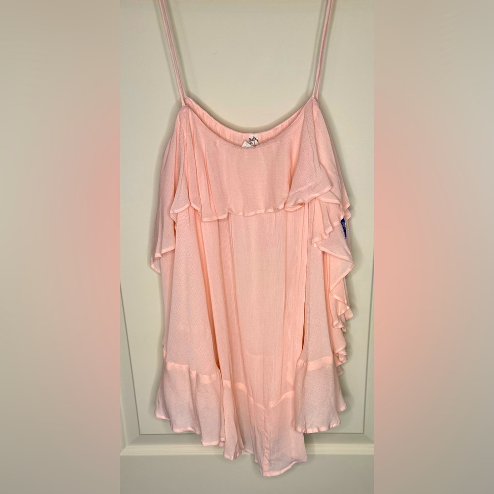 Free People Intimately Pink Cascade Ruffle Camisole XS